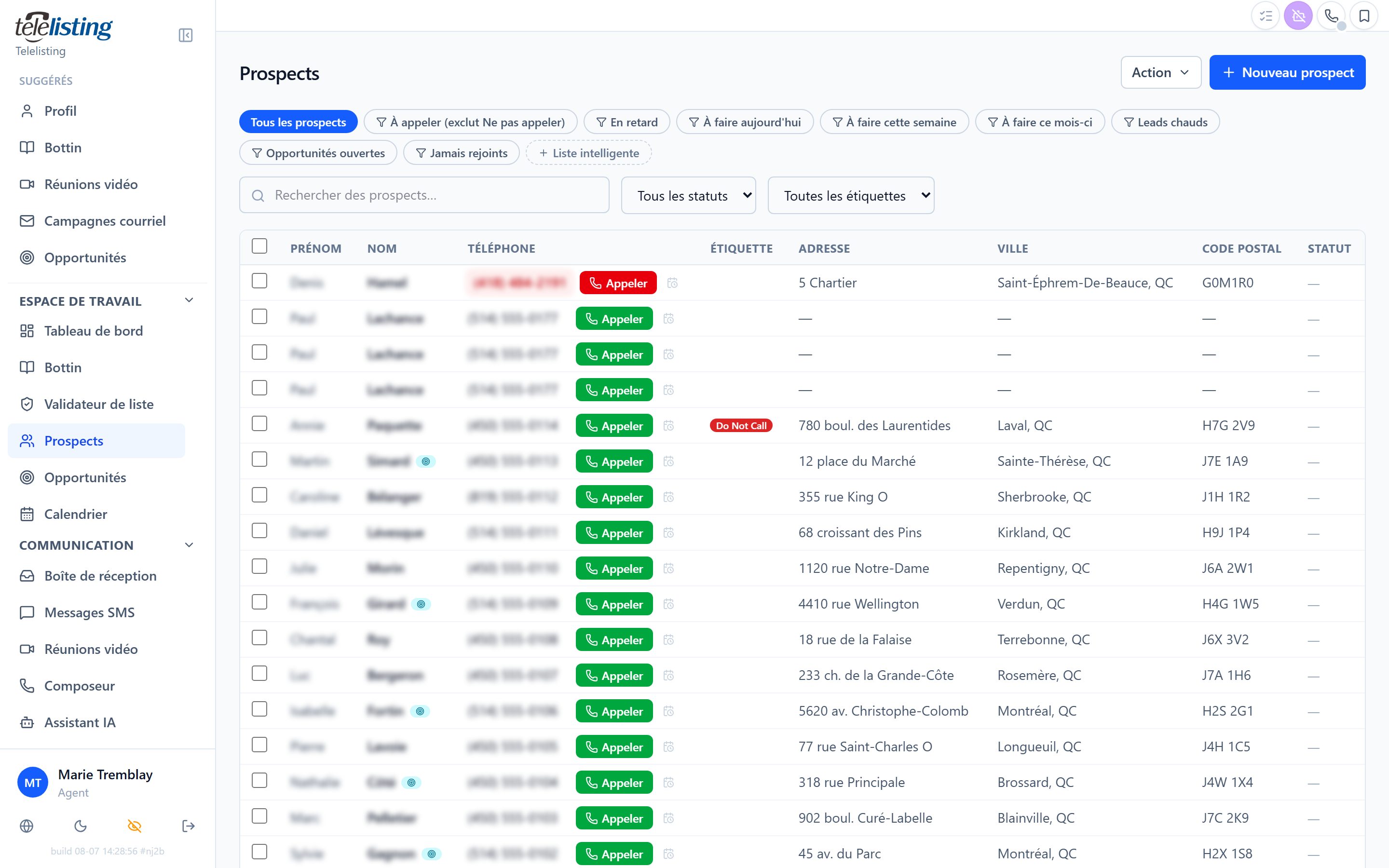 Gestion des prospects Telelisting