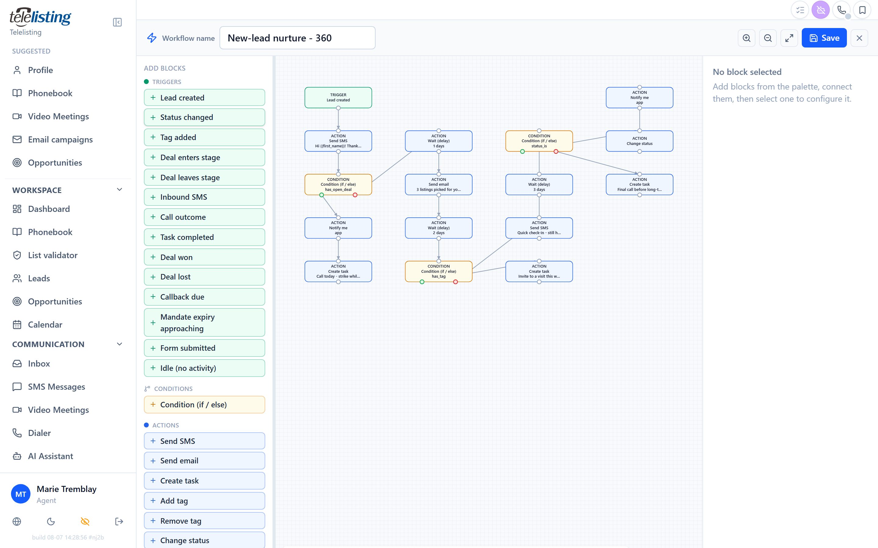 Telelisting workflow automation