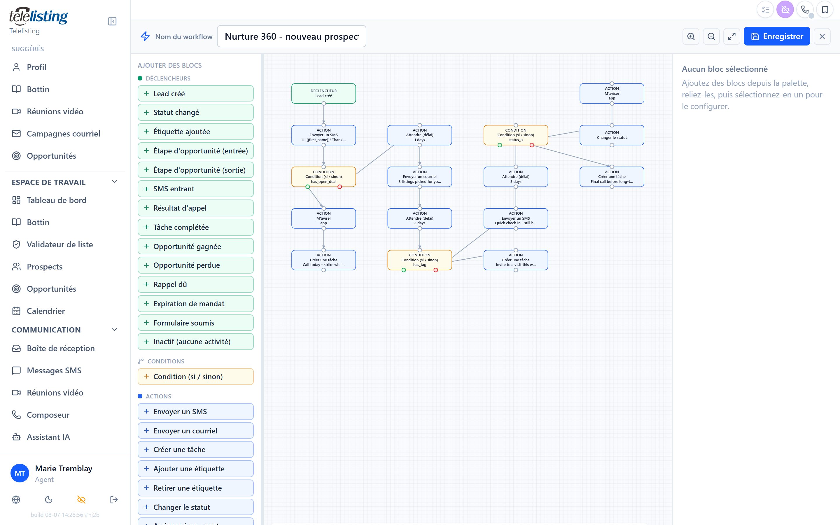 Workflows visuels Telelisting